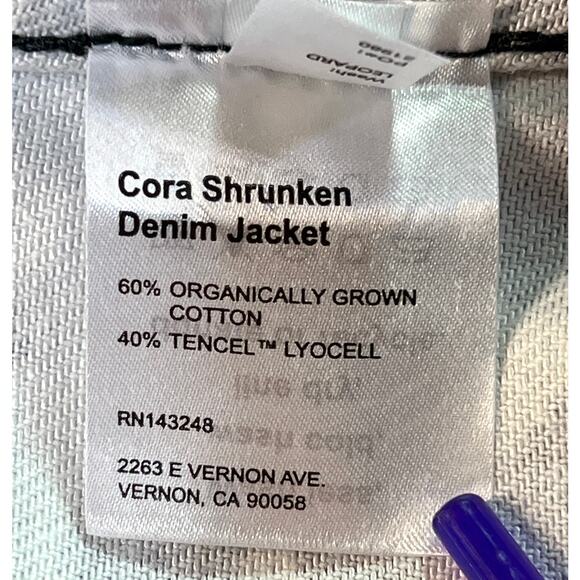 Reformation Leopard Print Jean Jacket Small Tan/Black Trucker Denim Boho Mobwife - Picture 8 of 8